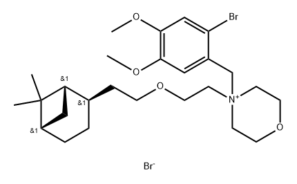 Morpholinium, 4-[(2-bromo-4,5-dimethoxyphenyl)methyl]-4-[2-[2-[(1S,2R,5S)-6,6-dimethylbicyclo[3.1.1]hept-2-yl]ethoxy]ethyl]-, bromide (1:1) Structure