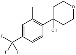 4-(2-methyl-4-(trifluoromethyl)phenyl)tetrahydro-2H-pyran-4-ol 구조식 이미지