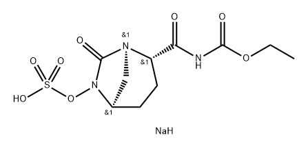 Sulfuric acid, mono[(1R,2S,5R)-2-[[(ethoxyc arbonyl)amino]carbonyl]-7-oxo-1,6-diazab icyclo[3.2.1]oct-6-yl] ester, sodium salt (1:1) Structure