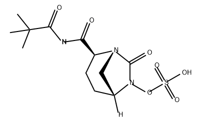 (1R,2S,5R)-7-oxo-2-(pivaloylcarbamoyl)-1,6-diazabicyclo[3.2.1]octan-6-yl hydrogen sulfate Structure