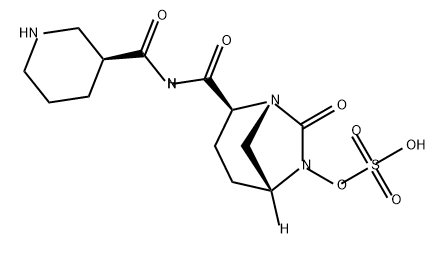 (2S,5R)-7-oxo-N-[(3S)-piperidin-3-yl-carbonyl]-6-(sulfooxy)-1,6-diazabicyclo[3.2.1]octane-2-carboxamide Structure