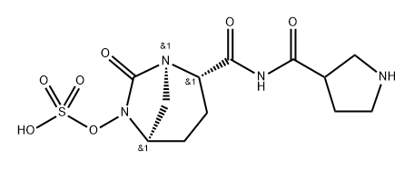 (1R,2S,5R)-7-oxo-2-((pyrrolidine-3-carbonyl)carbamoyl)-1,6-diazabicyclo[3.2.1]octan-6-yl hydrogen sulfate Structure