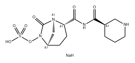 Sulfuric acid, mono[(1R,2S,5R)-7-oxo-2-[[[(3R)- 3-piperidinylcarbonyl]amino]carbonyl]-1,6- diazabicyclo[3.2.1]oct-6-yl] ester, sodium salt (1:1) 구조식 이미지