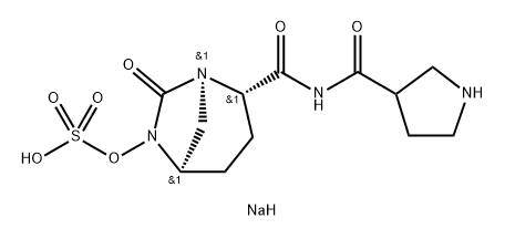 Sulfuric acid, mono[(1R,2S,5R)-7-oxo-2-[[(3- pyrrolidinylcarbonyl)amino]carbonyl]-1,6- diazabicyclo[3.2.1]oct-6-yl] ester, sodium salt (1:1) Structure