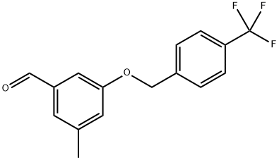 3-methyl-5-((4-(trifluoromethyl)benzyl)oxy)benzaldehyde Structure