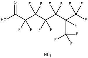 Heptanoic acid, 2,2,3,3,4,4,5,5,6,7,7,7-dodecafluoro-6-(trifluoromethyl)-, ammonium salt (1:1) Structure