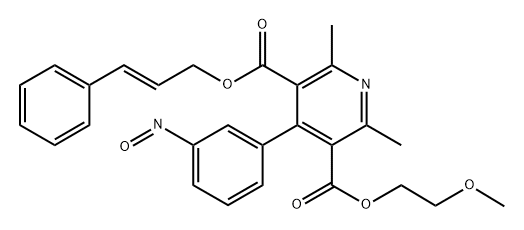 3-cinnamyl 5-(2-methoxyethyl) 2,6-dimethyl-4-(3-nitrosophenyl)pyridine-3,5-dicarboxylateQ: What is 
3-cinnamyl 5-(2-methoxyethyl) 2,6-dimethyl-4-(3-nitrosophenyl)pyridine-3,5-dicarboxylate Q: What is the CAS Number of 
3-cinnamyl 5-(2-methoxyethyl) 2,6-dimethyl-4-(3-nitrosophenyl)pyridine-3,5-dicarboxylate Structure