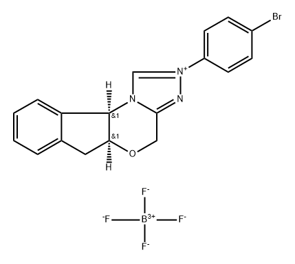 4H,6H-Indeno[2,1-b][1,2,4]triazolo[4,3-d][1,4]oxazinium, 2-(4-bromophenyl)-5a,10b-dihydro-, (5aS,10bR)-, tetrafluoroborate(1-) (1:1) Structure