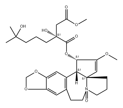 Cephalotaxine, 3-[4-methyl (2R)-2-hydroxy-2-(4-hydroxy-4-methylpentyl)butanedioate], 9-oxide, (9α)- Structure