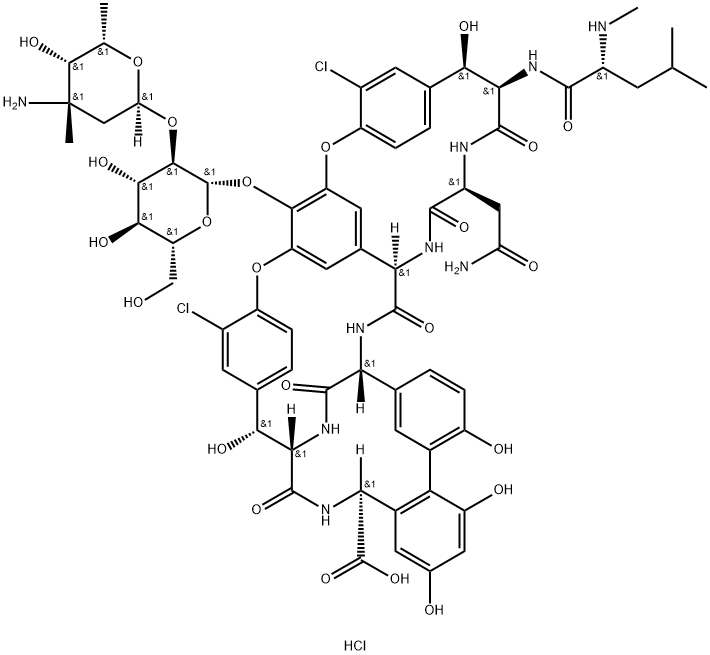 Vancomycin hydrochloride 구조식 이미지