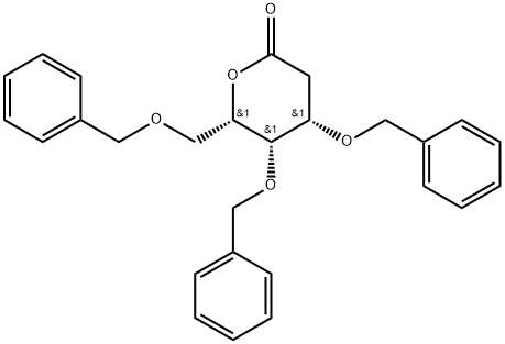 4S,5S,6S-4,5-bis(benzyloxy)-6-(benzyloxymethyl)tetrahydro-2H-pyran-2-one Structure