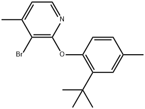 3-Bromo-2-[2-(1,1-dimethylethyl)-4-methylphenoxy]-4-methylpyridine Structure