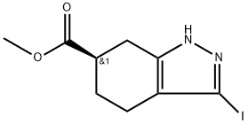 (R)-Methyl 3-iodo-4,5,6,7-tetrahydro-1H-indazole-6-carboxylate 구조식 이미지