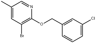 3-Bromo-2-[(3-chlorophenyl)methoxy]-5-methylpyridine Structure