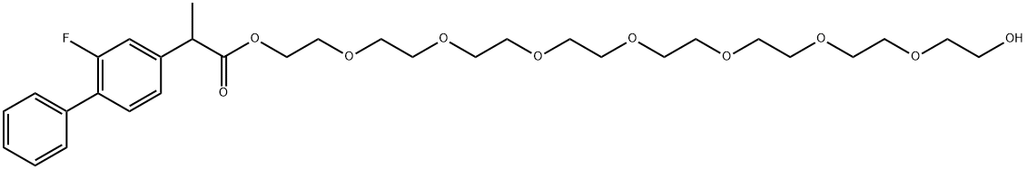 [1,1'-Biphenyl]-4-acetic acid, 2-fluoro-α-methyl-, 23-hydroxy-3,6,9,12,15,18,21-heptaoxatricos-1-yl ester Structure
