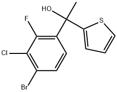 1-(4-bromo-3-chloro-2-fluorophenyl)-1-(thiophen-2-yl)ethanol Structure