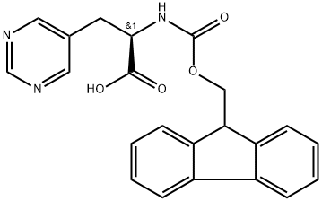 5-Pyrimidinepropanoic acid, α-[[(9H-fluoren-9-ylmethoxy)carbonyl]amino]-, (αR)- 구조식 이미지