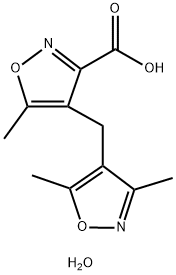 4-[(3,5-Dimethylisoxazol-4-yl)methyl]-5-methylisoxazole-3-carboxylic acid hydrate Structure