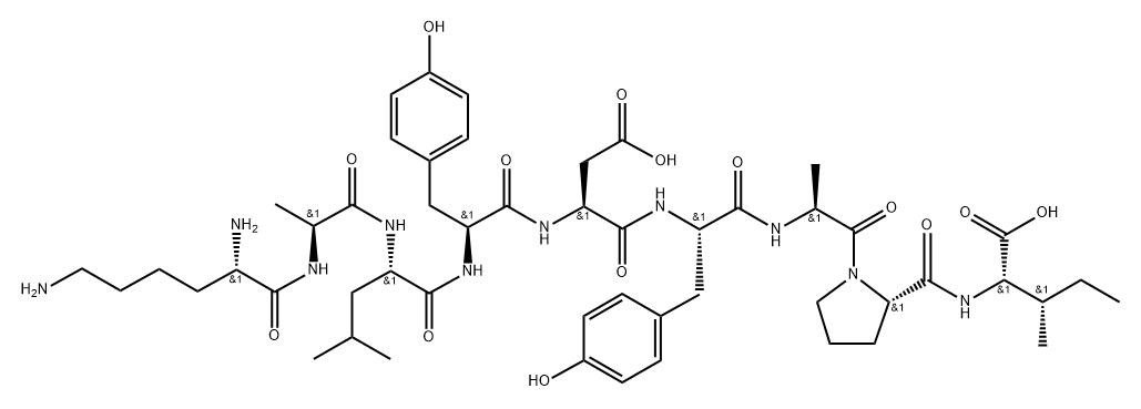 L-Isoleucine, L-lysyl-L-alanyl-L-leucyl-L-tyrosyl-L-α-aspartyl-L-tyrosyl-L-alanyl-L-prolyl- Structure