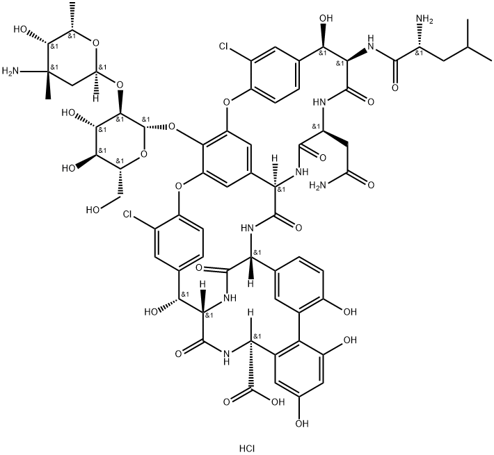 Vancomycin, 56-demethyl-, hydrochloride (1:) Structure