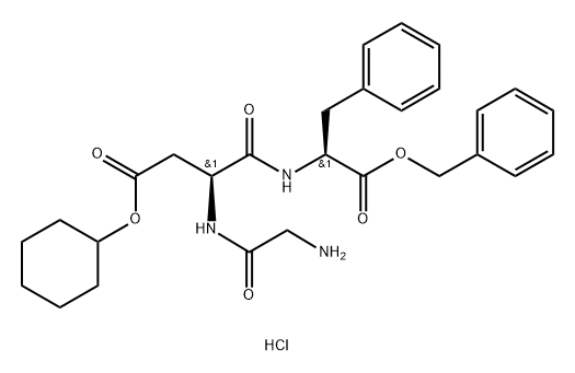 L-Phenylalanine, glycyl-L-a-aspartyl-, 2-cyclohexyl 3-(phenylmethyl) ester, monohydrochloride Structure