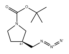 1-Pyrrolidinecarboxylic acid, 3-(azidomethyl)-, 1,1-dimethylethyl ester, (3S)- Structure