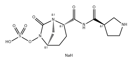 Sulfuric acid, mono[(1R,2S,5R)-7-oxo-2-[[[(3R)- 3-pyrrolidinylcarbonyl]amino]carbonyl]-1,6- diazabicyclo[3.2.1]oct-6-yl] ester, sodium salt (1:1) 구조식 이미지