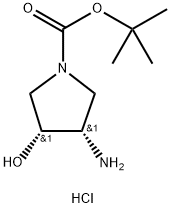 rel-tert-butyl (3R,4S)-3-amino-4-hydroxypyrrolidine-1-carboxylate hydrochloride 구조식 이미지