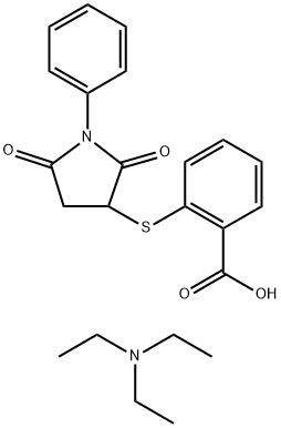 2-[(2,5-Dioxo-1-phenylpyrrolidin-3-yl)thio]benzoic acid, n,n-diethylethanamine (1:1) Structure