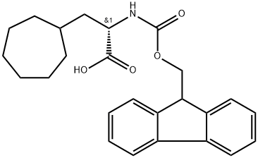 (2S)-3-cycloheptyl-2-({[(9H-fluoren-9-yl)methoxy]carbonyl}amino)propanoic acid 구조식 이미지