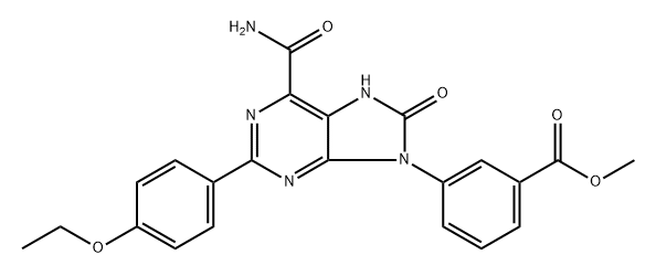 methyl 3-(6-carbamoyl-2-(4-ethoxyphenyl)-8-oxo-7H-purin-9(8H)-yl)benzoate Structure