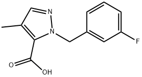 1-[(3-Fluorophenyl)methyl]-4-methyl-1H-pyrazole-5-carboxylic acid Structure