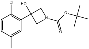 1,1-Dimethylethyl 3-(2-chloro-5-methylphenyl)-3-hydroxy-1-azetidinecarboxylate Structure