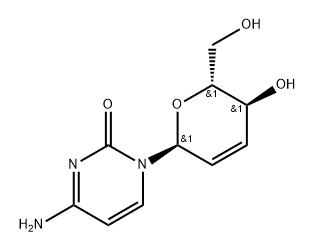 2(1H)-Pyrimidinone, 4-amino-1-(2,3-dideoxy-α-D-erythro-hex-2-enopyranosyl)- (9CI) Structure