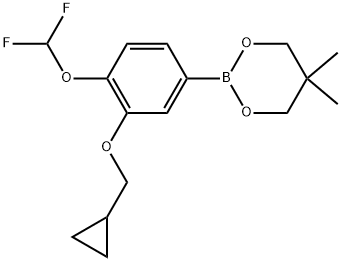 1,3,2-Dioxaborinane, 2-[3-(cyclopropylmethoxy)-4-(difluoromethoxy)phenyl]-5,5-dimethyl- Structure