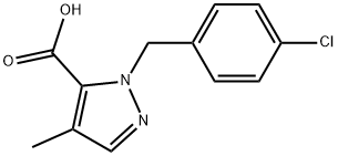 1-[(4-Chlorophenyl)methyl]-4-methyl-1H-pyrazole-5-carboxylic acid Structure