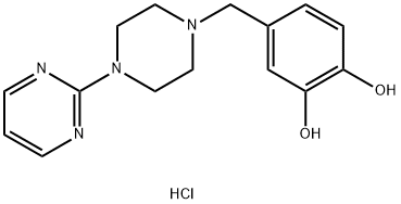 1,2-Benzenediol, 4-[[4-(2-pyrimidinyl)-1-piperazinyl]methyl]-, hydrochloride (1:2) Structure