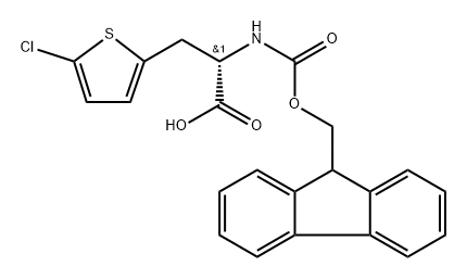 2-Thiophenepropanoic acid, 5-chloro-α-[[(9H-fluoren-9-ylmethoxy)carbonyl]amino]-, (αS)- 구조식 이미지