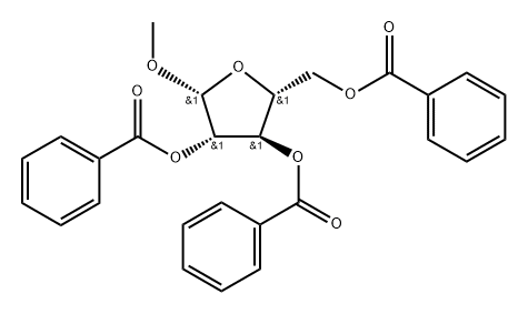 Methyl 2,3,5-tri-o-benzoyl-beta-d-arabinofuranoside Structure