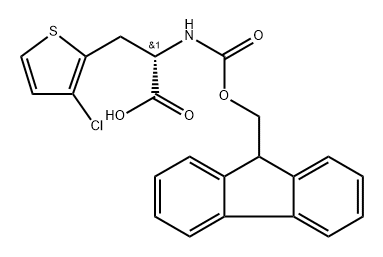 2-Thiophenepropanoic acid, 3-chloro-α-[[(9H-fluoren-9-ylmethoxy)carbonyl]amino]-, (αS)- Structure