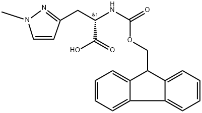 1H-Pyrazole-3-propanoic acid, α-[[(9H-fluoren-9-ylmethoxy)carbonyl]amino]-1-methyl-, (αS)- Structure