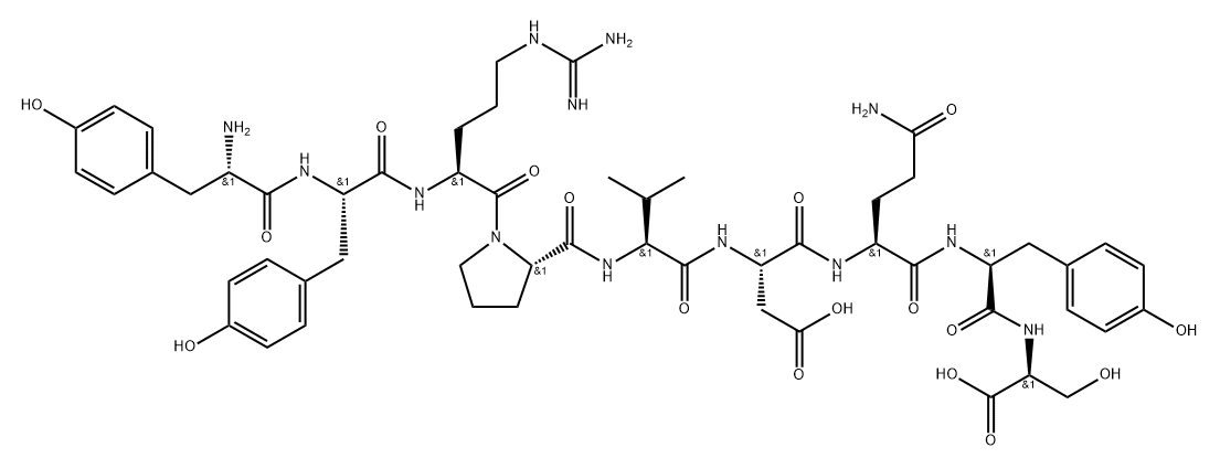 L-Serine, L-tyrosyl-L-tyrosyl-L-arginyl-L-prolyl-L-valyl-L-α-aspartyl-L-glutaminyl-L-tyrosyl- (9CI) Structure