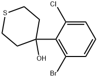 4-(2-Bromo-6-chlorophenyl)tetrahydro-2H-thiopyran-4-ol Structure