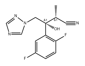 1H-1,2,4-Triazole-1-butanenitrile, β-(2,5-difluorophenyl)-β-hydroxy-α-methyl-, (αR,βR)- 구조식 이미지