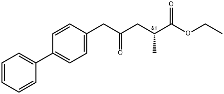 [1,1'-Biphenyl]-4-pentanoic acid, α-methyl-γ-oxo-, ethyl ester, (αR)- 구조식 이미지