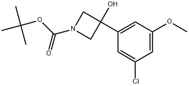 1,1-Dimethylethyl 3-(3-chloro-5-methoxyphenyl)-3-hydroxy-1-azetidinecarboxylate Structure