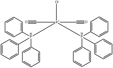 Iridium, dicarbonylchlorobis(triphenylphosphine)- Structure