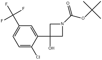 1-Azetidinecarboxylic acid, 3-[2-chloro-5-(trifluoromethyl)phenyl]-3-hydroxy-, 1,1-dimethylethyl ester Structure