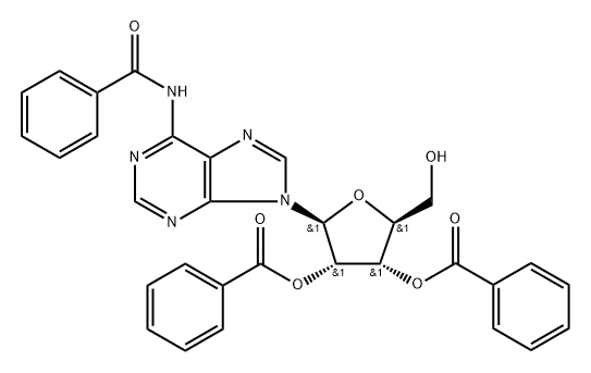 2',3'-Di-O-benzoyl-N6-benzoyl-L-adenosine Structure