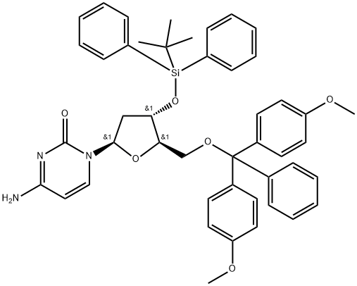 Cytidine, 5'-O-[bis(4-methoxyphenyl)phenylmethyl]-2'-deoxy-3'-O-[(1,1-dimethylethyl)diphenylsilyl]- (9CI) Structure